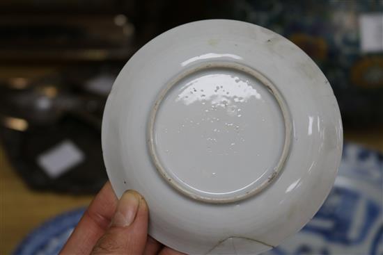 Eleven assorted Chinese export blue and white plates diameter 11cm - 23cm